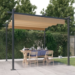 vidaXL, vidaXL Pavillon mit Ausziehbarem Dach 3x3 m Taupe, vidaXL Pavillon mit Ausziehbarem Dach 3x3 m Taupe