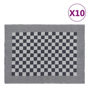 vidaXL, vidaXL Geschirrtücher 10 Stk. Schwarz und Weiß 50x70 cm Baumwolle, vidaXL Geschirrtücher 10 Stk. Schwarz und Weiß 50x70 cm Baumwolle