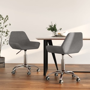 vidaXL, vidaXL Esszimmerstühle 2 Stk. Drehbar Dunkelgrau Stoff, 