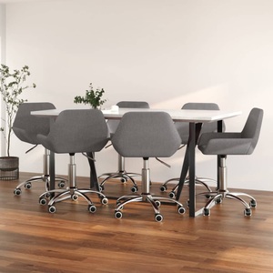 vidaXL, vidaXL Esszimmerstühle 6 Stk. Drehbar Dunkelgrau Stoff, 