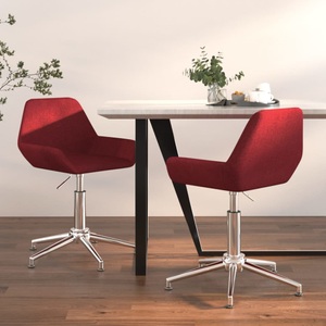 vidaXL, vidaXL Esszimmerstühle 2 Stk. Drehbar Weinrot Stoff, 