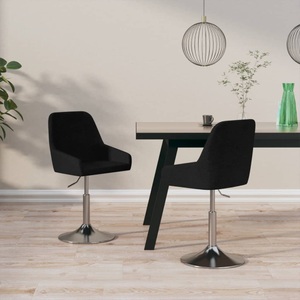 vidaXL, vidaXL Esszimmerstühle 2 Stk. Drehbar Schwarz Stoff, 