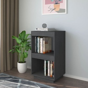 vidaXL, vidaXL Bücherregal Grau 40x35x71 cm Massivholz Kiefer, vidaXL Bücherregal Grau 40x35x71 cm Massivholz Kiefer