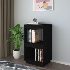 vidaXL, vidaXL Bücherregal Schwarz 40x35x71 cm Massivholz Kiefer