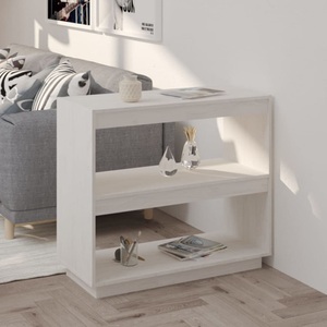 vidaXL, vidaXL Bücherregal Weiß 80x35x71 cm Massivholz Kiefer, vidaXL Bücherregal Weiß 80x35x71 cm Massivholz Kiefer