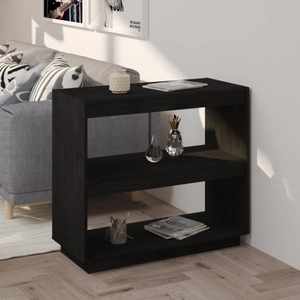 vidaXL, vidaXL Bücherregal Schwarz 80x35x71 cm Massivholz Kiefer