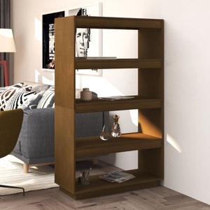 vidaXL, vidaXL Bücherregal/Raumteiler Honigbraun 80x35x135cm Massivholz Kiefer