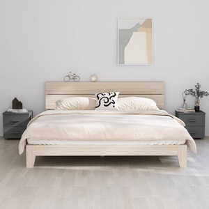 vidaXL, vidaXL Nachttische 2 Stk. Dunkelgrau 40x35x44,5 cm Massivholz Kiefer, vidaXL Nachttische HAMAR 2 Stk. Dunkelgrau 40x35x44,5 cm Massivholz