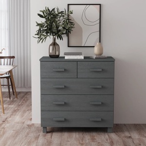 vidaXL, vidaXL Sideboard HAMAR Dunkelgrau 79x40x80 cm Massivholz Kiefer