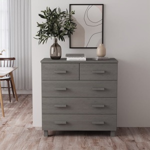 vidaXL, vidaXL Sideboard HAMAR Hellgrau 79x40x80 cm Massivholz Kiefer