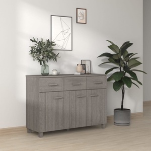 vidaXL, vidaXL Sideboard HAMAR Hellgrau 113x40x80 cm Massivholz Kiefer, 