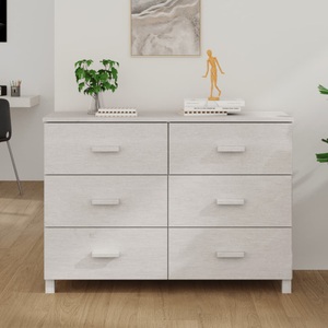 vidaXL, vidaXL Sideboard HAMAR Weiß 113x40x80 cm Massivholz Kiefer, vidaXL Sideboard HAMAR Weiß 113x40x80 cm Massivholz Kiefer