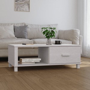 vidaXL, vidaXL Couchtisch HAMAR Weiß 100x55x35 cm Massivholz Kiefer, vidaXL Couchtisch HAMAR Weiß 100x55x35 cm Massivholz Kiefer