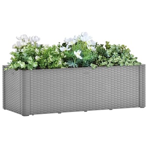 vidaXL, vidaXL Garten-Hochbeet mit Selbstbewässerungssystem Grau 100x43x33 cm, vidaXL Garten-Hochbeet mit Selbstbewässerungssystem Grau 100x43x33 cm