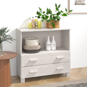 vidaXL, vidaXL Sideboard HAMAR Weiß 85x35x80 cm Massivholz Kiefer, vidaXL Sideboard HAMAR Weiß 85x35x80 cm Massivholz Kiefer
