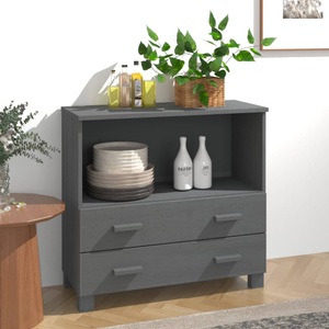 vidaXL, vidaXL Sideboard HAMAR Dunkelgrau 85x35x80 cm Massivholz Kiefer, vidaXL Sideboard HAMAR Dunkelgrau 85x35x80 cm Massivholz Kiefer
