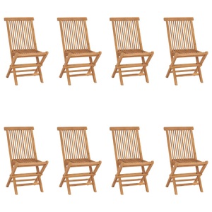 vidaXL, vidaXL Klappbare Gartenstühle 8 Stk. Massivholz Teak, 