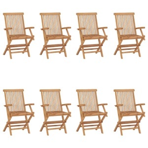 vidaXL, vidaXL Klappbare Gartenstühle 8 Stk. Massivholz Teak, vidaXL Klappbare Gartenstühle 8 Stk. Massivholz Teak