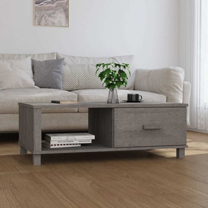 vidaXL, vidaXL Couchtisch HAMAR Hellgrau 100x55x35 cm Massivholz Kiefer