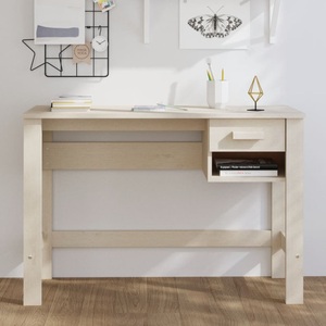 vidaXL, vidaXL Schreibtisch HAMAR Honigbraun 110x40x75 cm Massivholz Kiefer, vidaXL Schreibtisch HAMAR Honigbraun 110x40x75 cm Massivholz Kiefer