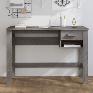 vidaXL, vidaXL Schreibtisch HAMAR Hellgrau 110x40x75 cm Massivholz Kiefer, vidaXL Schreibtisch HAMAR Hellgrau 110x40x75 cm Massivholz Kiefer