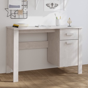 vidaXL, vidaXL Schreibtisch Weiß 113x50x75 cm Massivholz Kiefer, 