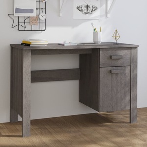 vidaXL, vidaXL Schreibtisch Hellgrau 113x50x75 cm Massivholz Kiefer, vidaXL Schreibtisch HAMAR Hellgrau 113x50x75 cm Massivholz Kiefer