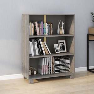 vidaXL, vidaXL Bücherregal Hellgrau 85x35x112 cm Massivholz Kiefer