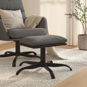 vidaXL, vidaXL Fußhocker Hellgrau 60x60x39 cm Stoff und Kunstleder
