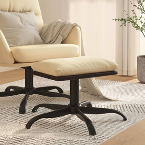 vidaXL Fußhocker Creme 60x60x39 cm Stoff und Kunstleder
