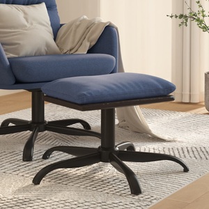 vidaXL, vidaXL Fußhocker Blau 60x60x39 cm Stoff und Kunstleder