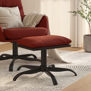 vidaXL, vidaXL Fußhocker Weinrot 60x60x39 cm Stoff und Kunstleder