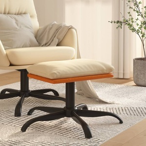 vidaXL, vidaXL Fußhocker Creme 60x60x39 cm Stoff und Kunstleder