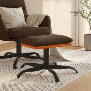 vidaXL, vidaXL Fußhocker Braun 60x60x39 cm Stoff und Kunstleder