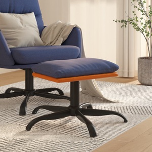 vidaXL, vidaXL Fußhocker Blau 60x60x39 cm Stoff und Kunstleder