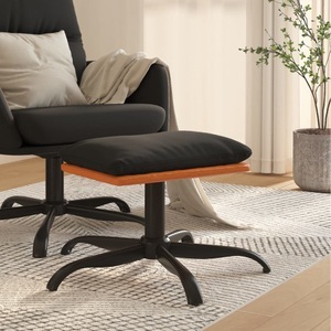 vidaXL, vidaXL Fußhocker Schwarz 60x60x39 cm Stoff und Kunstleder