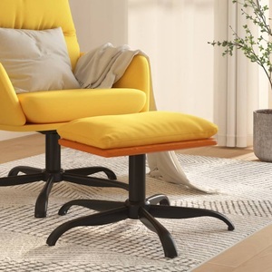 vidaXL, vidaXL Fußhocker Senfgelb 60x60x39 cm Stoff und Kunstleder