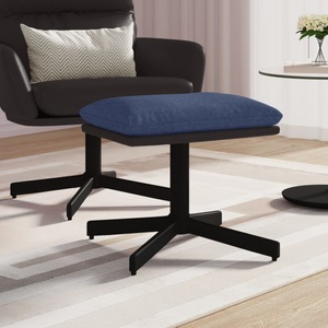 vidaXL, vidaXL Fußhocker Blau 60x60x39 cm Stoff und Kunstleder