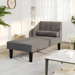 vidaXL, vidaXL Chaiselongue mit Nackenrolle Hellgrau Stoff, 