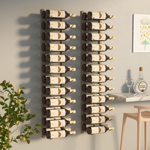 vidaXL, vidaXL Wand-Weinregal für 24 Flaschen 2 Stk. Golden Eisen, vidaXL Wand-Weinregal für 24 Flaschen 2 Stk. Golden Eisen
