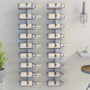 vidaXL, vidaXL Wand-Weinregal für 9 Flaschen 2 Stk. Weiß Eisen, vidaXL Wand-Weinregal für 9 Flaschen 2 Stk. Weiß Eisen