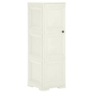 vidaXL, vidaXL Kunststoffschrank 40x43x125 cm Holzdesign Cremefarbend, 