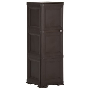 vidaXL, vidaXL Kunststoffschrank 40x43x125 cm Holzdesign Braun, 