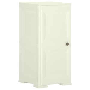 vidaXL, vidaXL Kunststoffschrank 40x43x85,5 cm Holzdesign Creme, vidaXL Kunststoffschrank 40x43x85,5 cm Holzdesign Vanilleeis