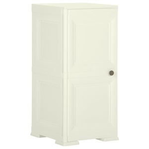 vidaXL, vidaXL Kunststoffschrank 40x43x85,5 cm Holzdesign Creme, vidaXL Kunststoffschrank 40x43x85,5 cm Holzdesign Vanilleeis