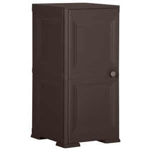 vidaXL, vidaXL Kunststoffschrank 40x43x85,5 cm Holzdesign Braun, 