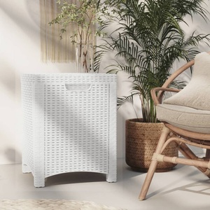 vidaXL, vidaXL Garten-Aufbewahrungsbox 39x39x46 cm PP Rattan Weiß, 