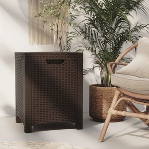 vidaXL, vidaXL Garten-Aufbewahrungsbox 39x39x46 cm PP Rattan Braun, vidaXL Garten-Aufbewahrungsbox 39x39x46 cm PP Rattan Braun