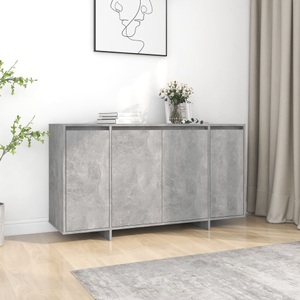 vidaXL, vidaXL Sideboard Betongrau 135x41x75 cm Holzwerkstoff
