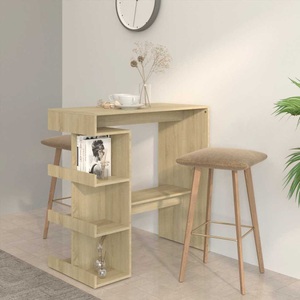 vidaXL, vidaXL Bartisch mit Regal Sonoma-Eiche 100x50x101,5 cm Holzwerkstoff, vidaXL Bartisch mit Regal Sonoma-Eiche 100x50x101,5 cm Holzwerkstoff